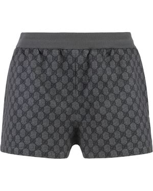 Gucci Cotton Blend Shorts Polyester - Grey