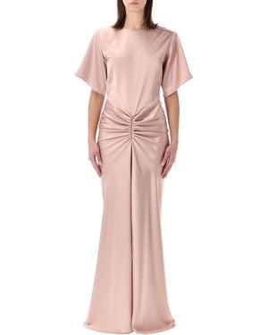 ANDAMANE Iris Satin Maxi Dress - Pink