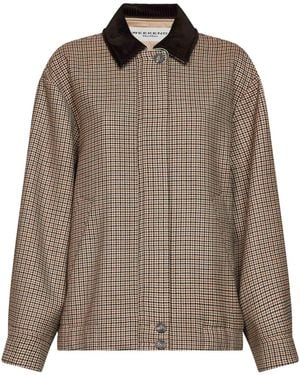 Weekend by Maxmara Jacket Wkdfesta Micro Houndstooth Wool Virgin Bomber - Brown