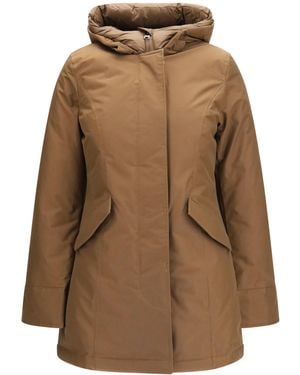 Woolrich Hooded Padded Arctic Parka Jacket - Brown