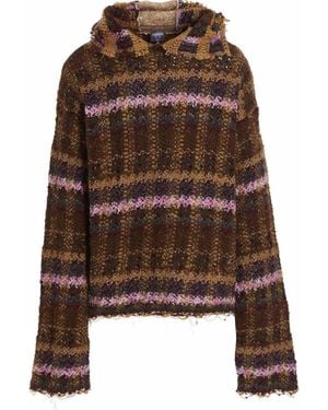 VITELLI 'knitted Giant' Hooded Sweater - Brown