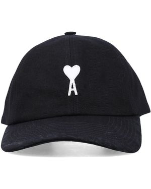Ami Paris Ami Paris Cotton Ami De Coeur Cap - Blue