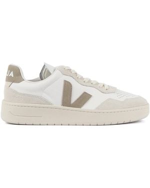 Veja V-90 O.T. Leather White_Taupe Trainers