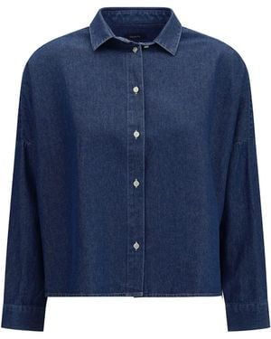 Deperlu Cotton And Linen Blend Shirt - Blue