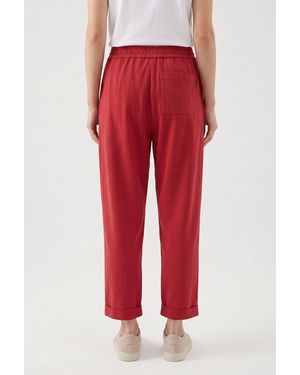 Brunello Cucinelli Relaxed Cotton Trousers - Red