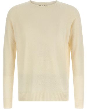 Ma'ry'ya Spongy Effect Jumper Cotton Jumper, Cardigans - Natural