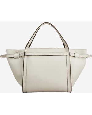 Tod's Leather Shopping Bag Calfskin Handbags - White