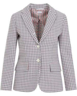 Thom Browne Small Check Cotton Jacket - Purple