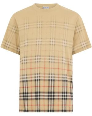 Burberry T-Shirt Checked Cotton T-Shirts - White
