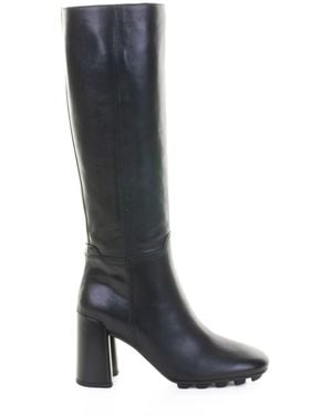 Hogan Leather Heeled Boot - Black