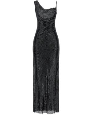 Self-Portrait Rhinestone-Embellished Tulle Dress - Black