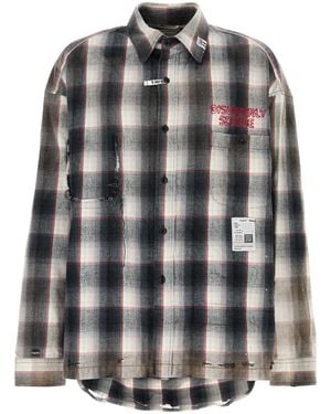 Maison Mihara Yasuhiro Embroidered Flannel Shirt - Gray