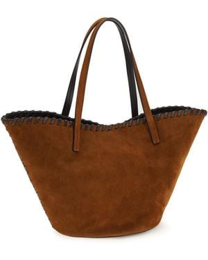 STAUD Handbag Caro Suede Tobacco-Espresso Calf Leather Shoulder Bags - Brown