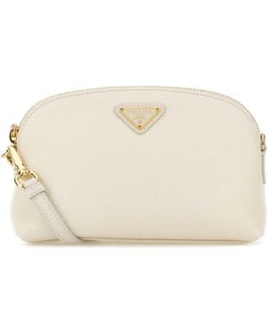 Prada Leather Crossbody Bag - Natural