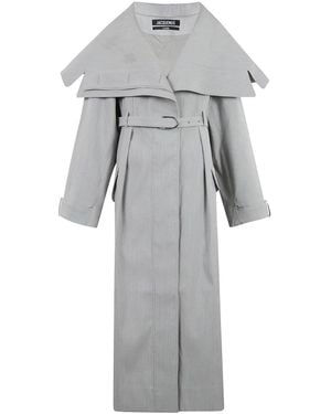 Jacquemus Le Trench Caruso Draped Trench Coat - Gray