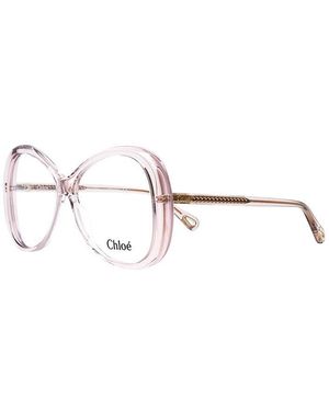 Chloé Chloe Eyeglasses Butterfly Full Rim, Transparent Frame And Clear Demo Lens Ch0011O002 - Metallic