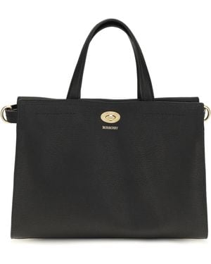 Burberry Small Cotswolds Check Tote Bag Cotton; Polyester Hand - Black