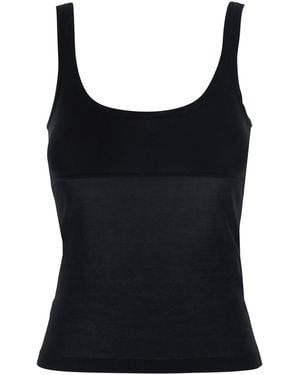 Max Mara Top With Round Neck Viscose Tops - Black