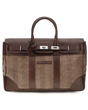Brunello Cucinelli Brown Calf Leather Bos Taurus Luggage And Travel