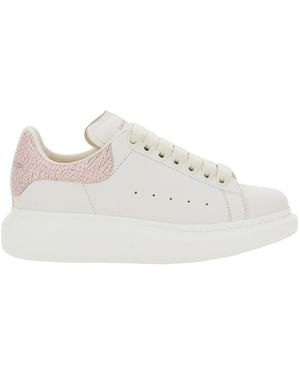 McQueen Low Top Trainers With Logo Patch On The Tongue And Contrasting Heel Detail - White
