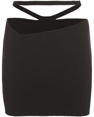 ANDREADAMO Knitted Mini Skirt With Cut-Out Details Viscose - Black