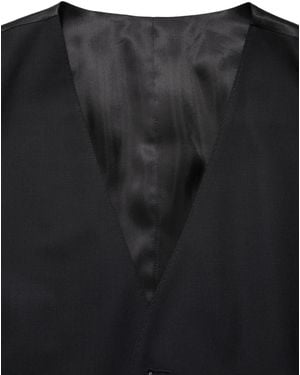 Dolce & Gabbana Wool Single Breasted Waistcoat Vest Virgin Elastane Clothing - Black