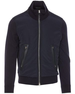 Tom Ford High-Neck Zipped Jacket - Blue