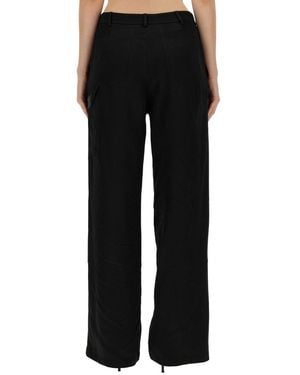 Moschino Wide Leg Pants Viscose Pants - Black
