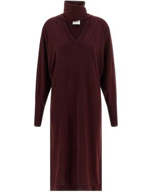 Nude Scarf Dress - Purple
