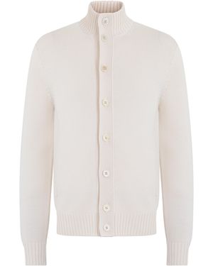 Slowear Cardigan With Collar Virgin Wool Cardigans - White