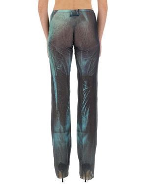 Jean Paul Gaultier Mesh Trousers Polyamide Trousers - Blue