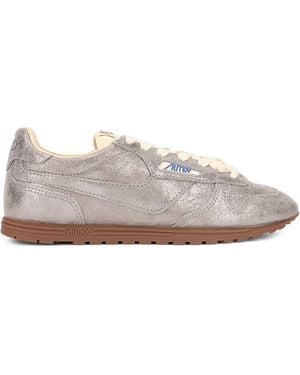 Autry Sneakers Low Lace Leather Sneakers - Metallic