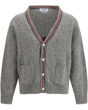 Thom Browne Hector Donegal Yarn Cardigan - Grey
