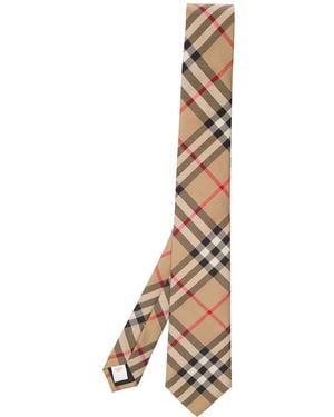 Burberry Scarf With All-Over Vintage Check Print - Natural