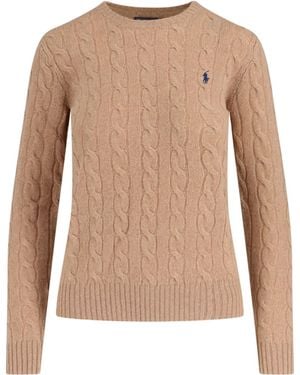Polo Ralph Lauren Logo Braided Sweater - White