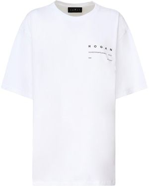 Hogan T-Shirt With Logo - Blue