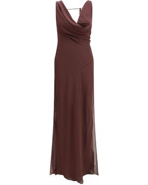 ANDAMANE Long Dress Minerva Silk - Purple