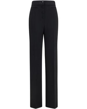 Valentino Wool Flare Trousers Ovis Aries - Black