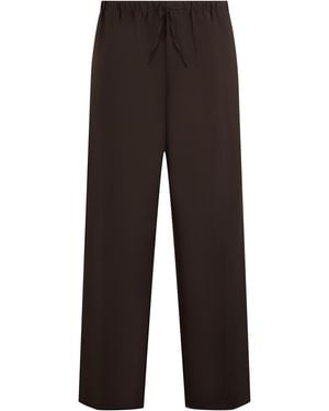 BOSS Pants With Drawstring, Wool Virgin Pants - Black
