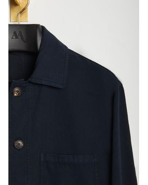 Doppiaa Aasti Panama Cotton Canvas Work Jacket Coats - Blue