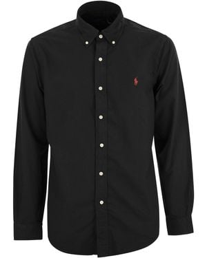 Polo Ralph Lauren Classic Fit Long Sleeve Cotton Oxford Button Down Shirt - Black