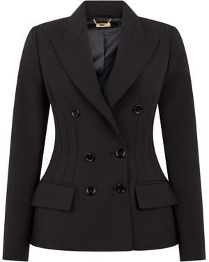 Elisabetta Franchi Jacket Double-Breasted Polyester - Black