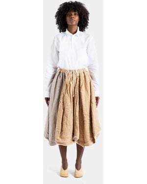 Comme des Garçons Voluminous And Textured Ecru Skirt - White