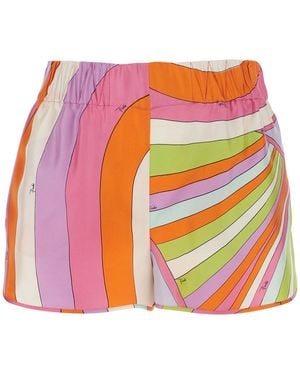PUCCI Silk Geometric Print Balloon Shorts - Multicolor