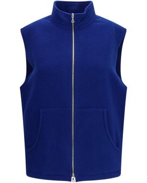 Rier Virgin Wool Vest Fleece Ovis Aries Blazers & Vests - Blue