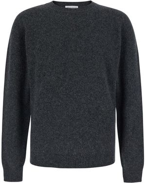 Roberto Collina Crew Neck Wool Sweater Virgin Tops - Gray