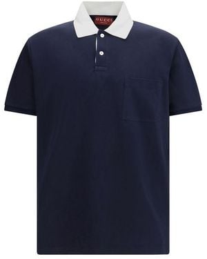 Gucci Cotton Polo Shirt - Blue