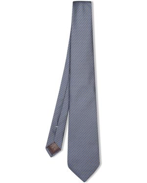 Canali Micro Circles And Tie - White