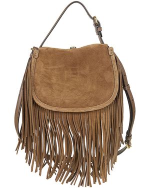 Etro Crossbody Pony S Fringes 22,5X16X7 Cm Pellebovina Borsa - Natural