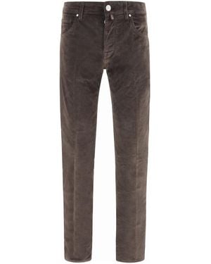 Jacob Cohen Trousers Straight-Leg Corduroy Cotton; Modal; Elastane Jean - Grey